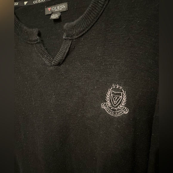 Guess Crew Neck Button Up Black Sweater - Picture 3 of 4